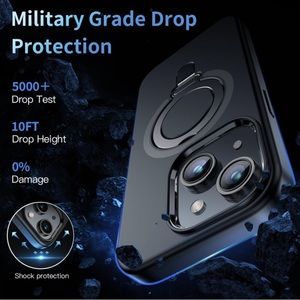 New Magnetic Case for iPhone 15 with Stand Foldable Durable Ring